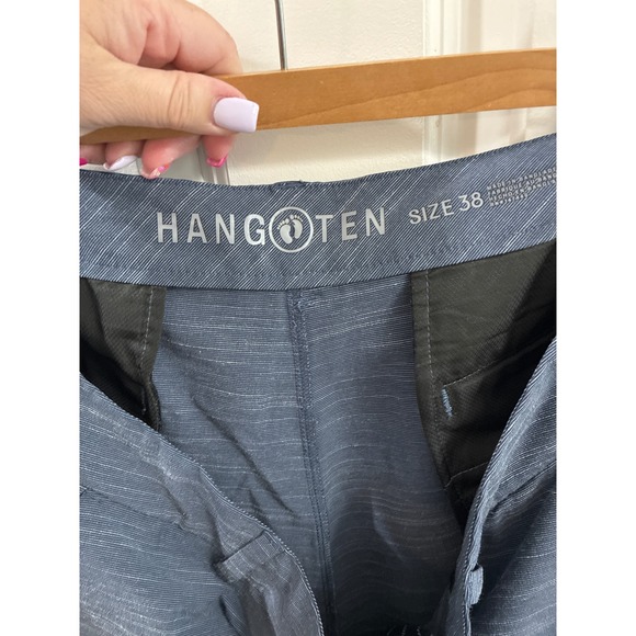 Hang Ten Other - Hang Ten Mens Hybrid Walk Shorts Blue Space Dye Size 38 Quick Dry Board Shorts